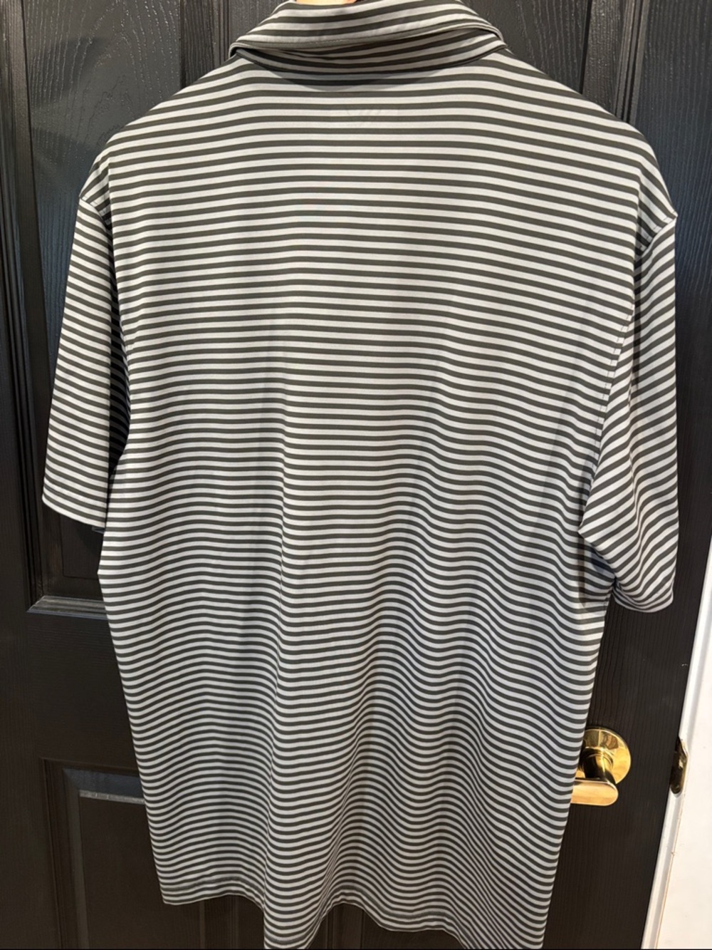 W Collection Gray & White Striped Performance Polo - Picture 6 of 6